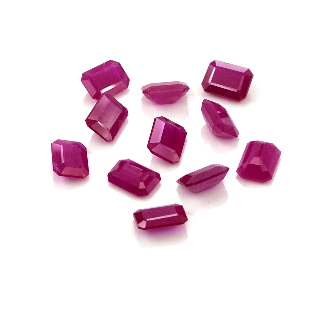 Natural Untreated Mozambique Ruby Calibrated Octagons | 5x7mm & 6x8mm