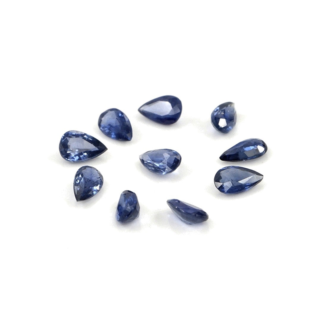 Natural Untreated Blue Sapphire Calibrated Pears | 3x5mm & 4x6mm