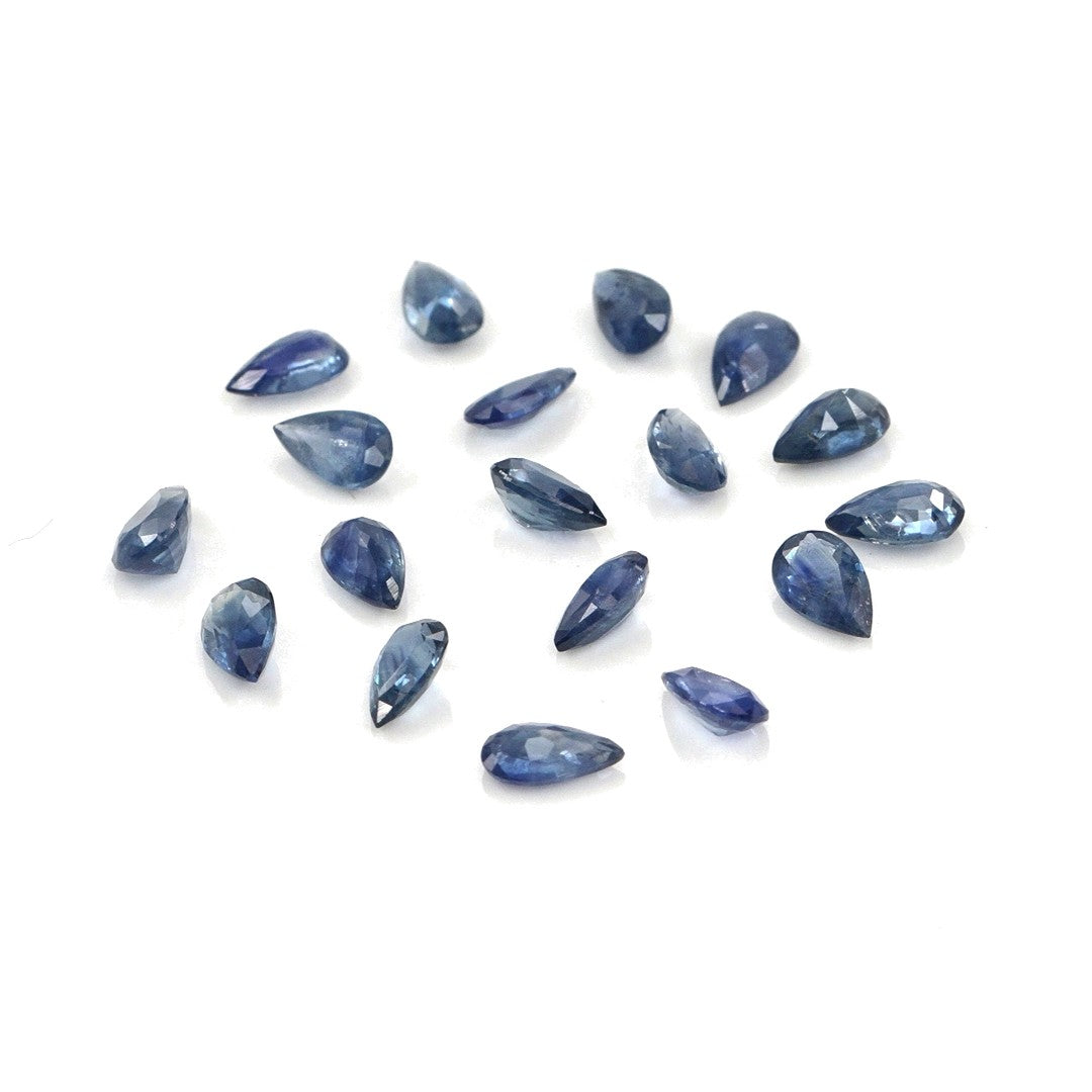 Natural Untreated Blue Sapphire Calibrated Pears | 3x5mm & 4x6mm
