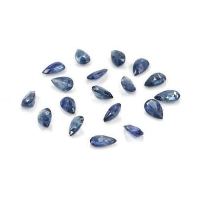 Natural Untreated Blue Sapphire Calibrated Pears | 3x5mm & 4x6mm