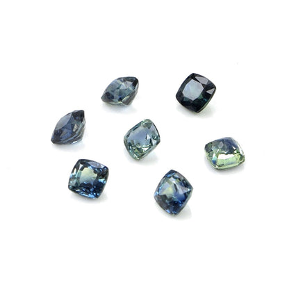 Natural Untreated Australian Teal Sapphire Calibrated Cushions | 4mm & 4.5mm