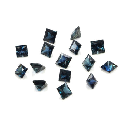 Natural Untreated Blue Sapphire Calibrated Squares | 3mm & 3.5mm