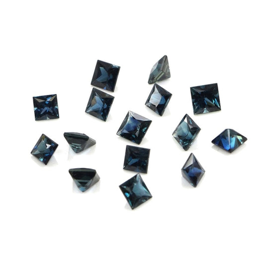 Natural Untreated Blue Sapphire Calibrated Squares | 3mm & 3.5mm