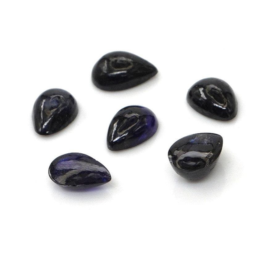 Natural Bangkok Blue Sapphire Calibrated Cabochon Pears | 3x5mm & 4x6mm