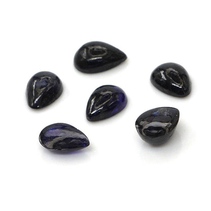 Natural Bangkok Blue Sapphire Calibrated Cabochon Pears | 3x5mm & 4x6mm
