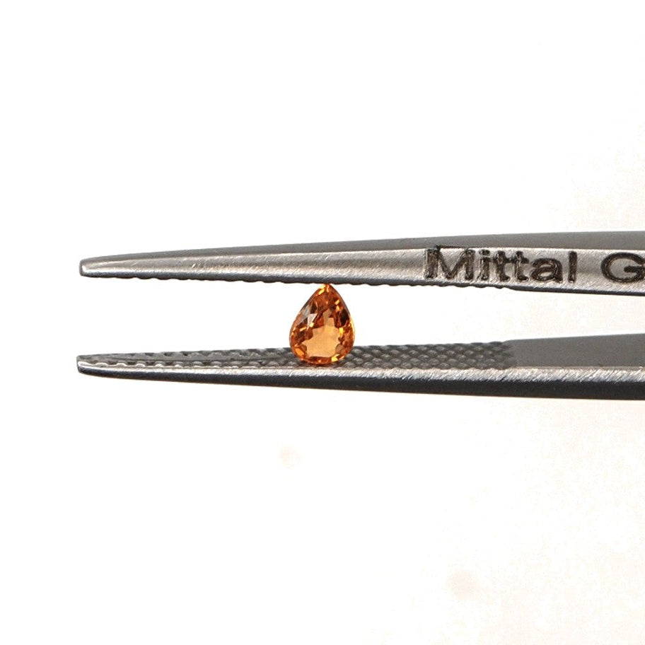 Natural Untreated Orange Sapphire Calibrated Pears | 3x4mm & 4x5mm