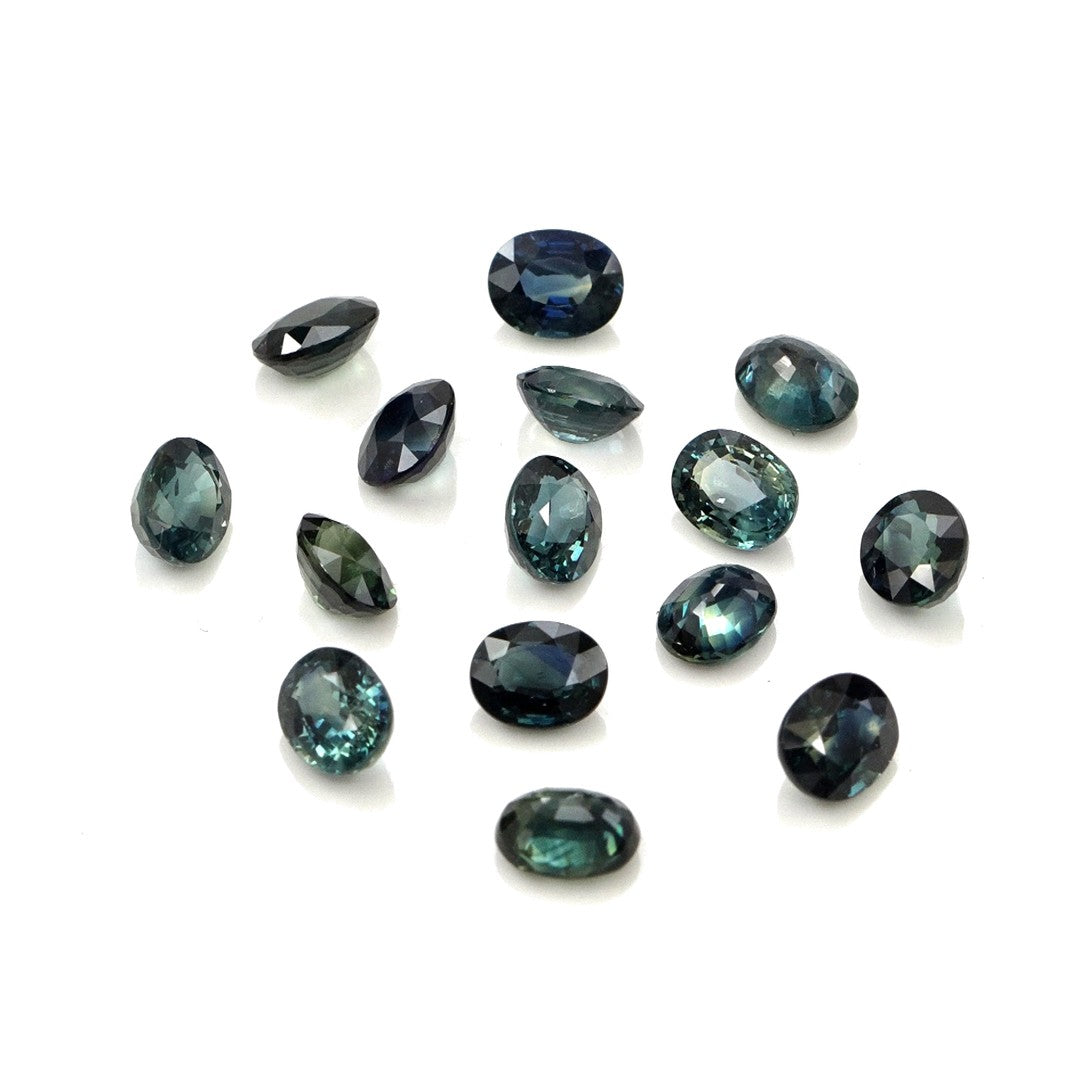 Natural Untreated Australian Teal Sapphire Calibrated Ovals | 3x4mm & 4x5mm