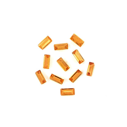 Natural Untreated Orange Sapphire Calibrated Baguettes | 2x4mm & 2.5x5mm