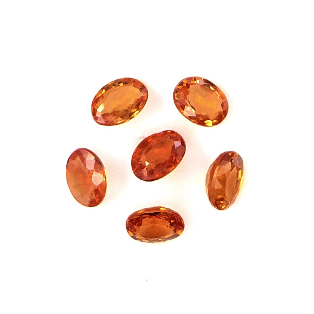 Natural Untreated Orange Sapphire Calibrated Ovals | 3x4mm & 4x5mm