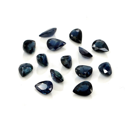 Natural Untreated Blue Sapphire Calibrated Pears | 5x7mm & 6x8mm
