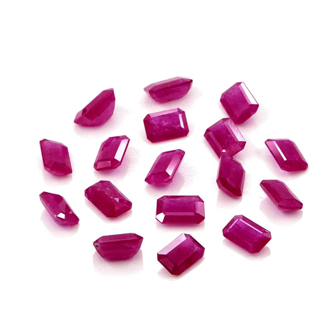 Natural Untreated Mozambique Ruby Calibrated Octagons | 3x5mm & 4x6mm
