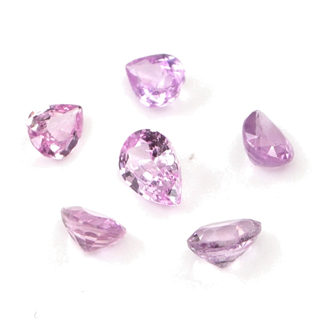 Natural Untreated Mozambique Pink Sapphire Calibrated Pears | 3x4mm & 4x5mm