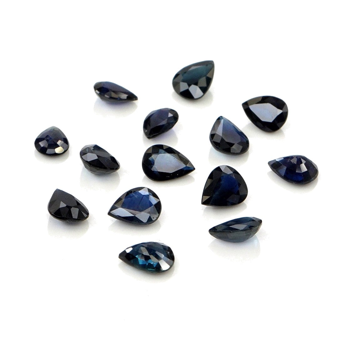 Natural Untreated Blue Sapphire Calibrated Pears | 3x4mm & 4x5mm