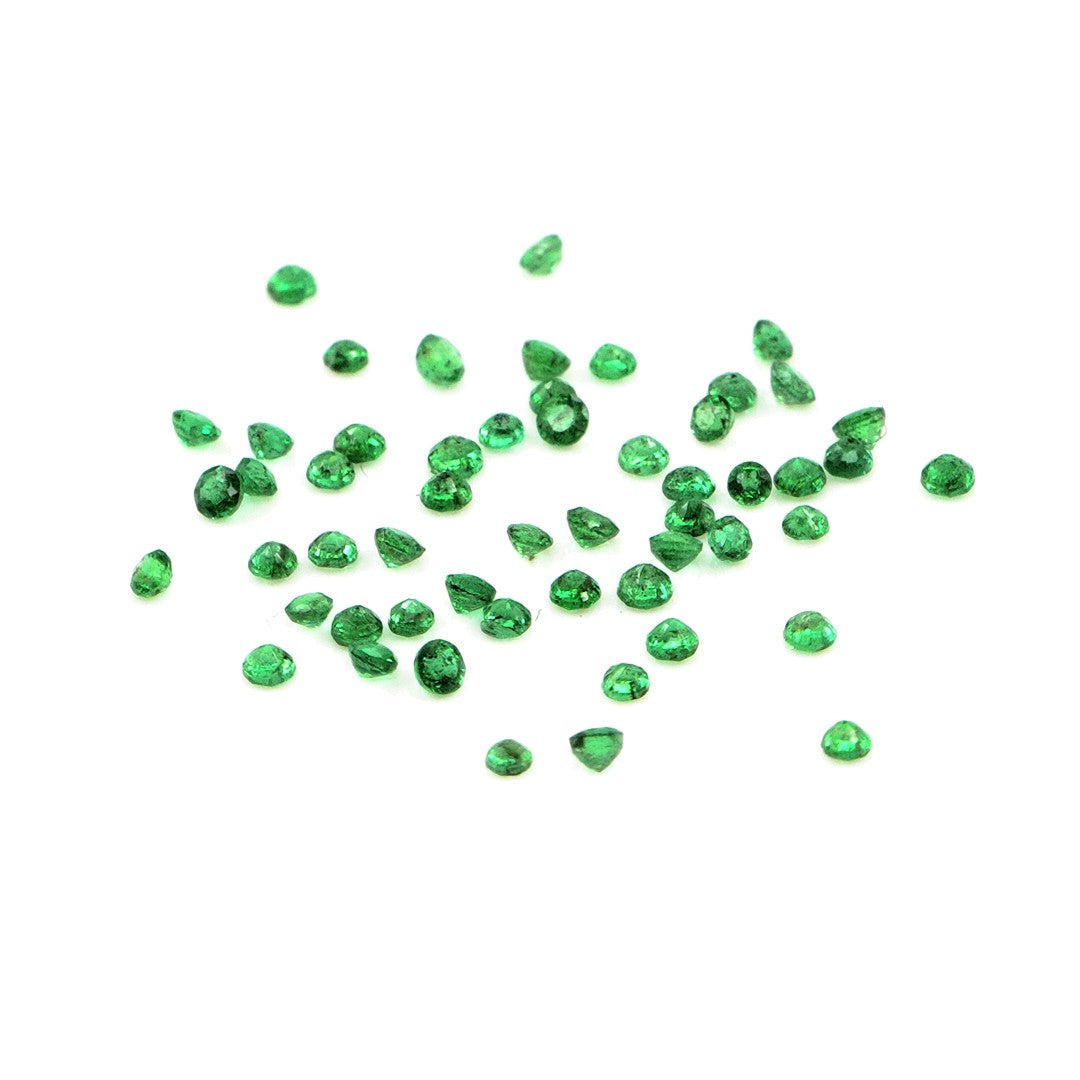 Natural Zambian Emerald Calibrated Rounds | 1.5mm & 1.75mm