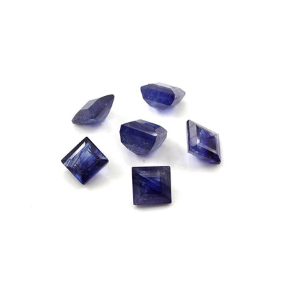 Natural Bangkok Blue Sapphire Calibrated Squares | 5mm & 6mm
