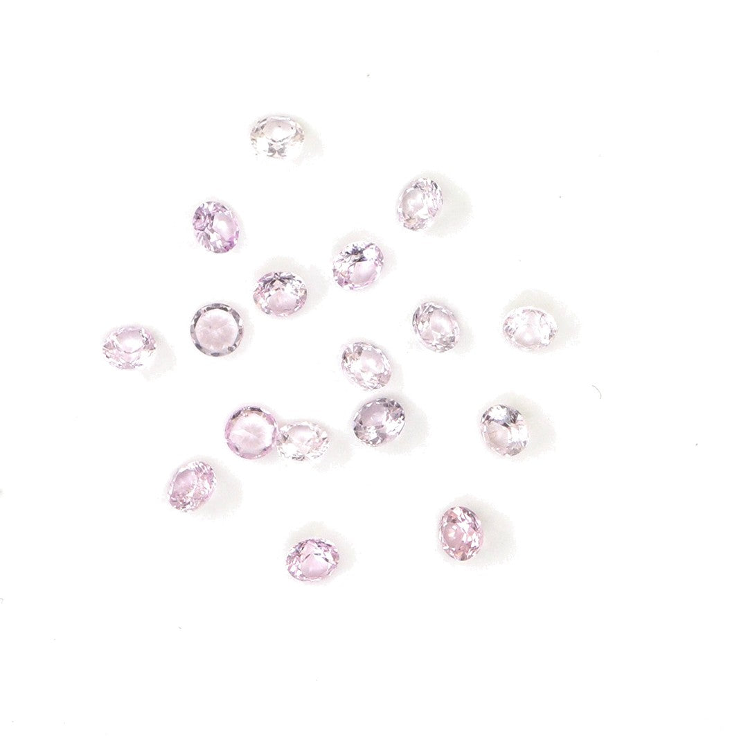 Natural Untreated Mozambique Pink Sapphire Calibrated Rounds | 2mm & 2.5mm