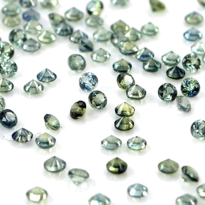 Natural Untreated Teal Sapphire Calibrated Rounds | 2mm & 2.5mm