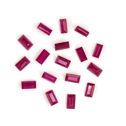 Natural Untreated Mozambique Ruby Calibrated Baguettes | 2x4mm & 2.5x5mm