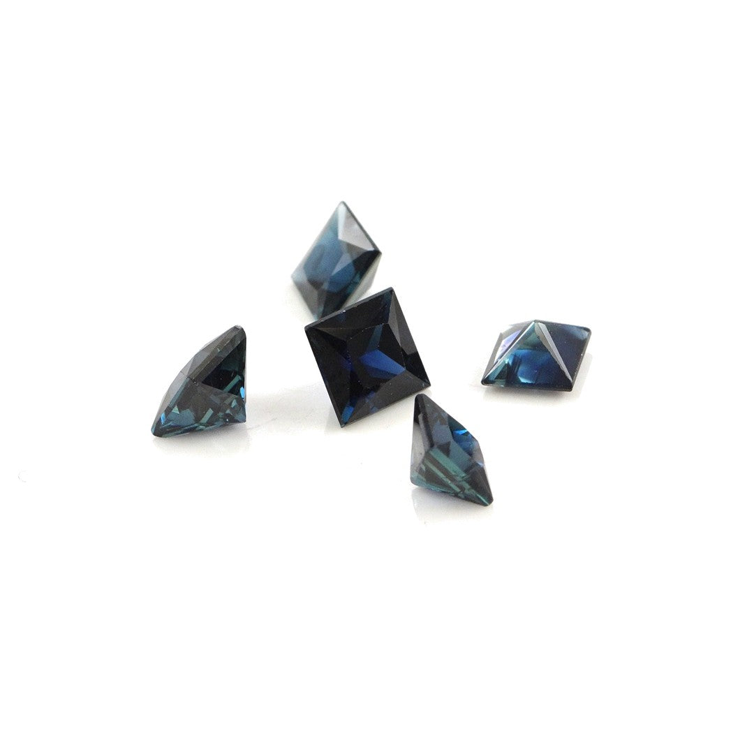 Natural Untreated Blue Sapphire Calibrated Squares | 4mm & 4.5mm