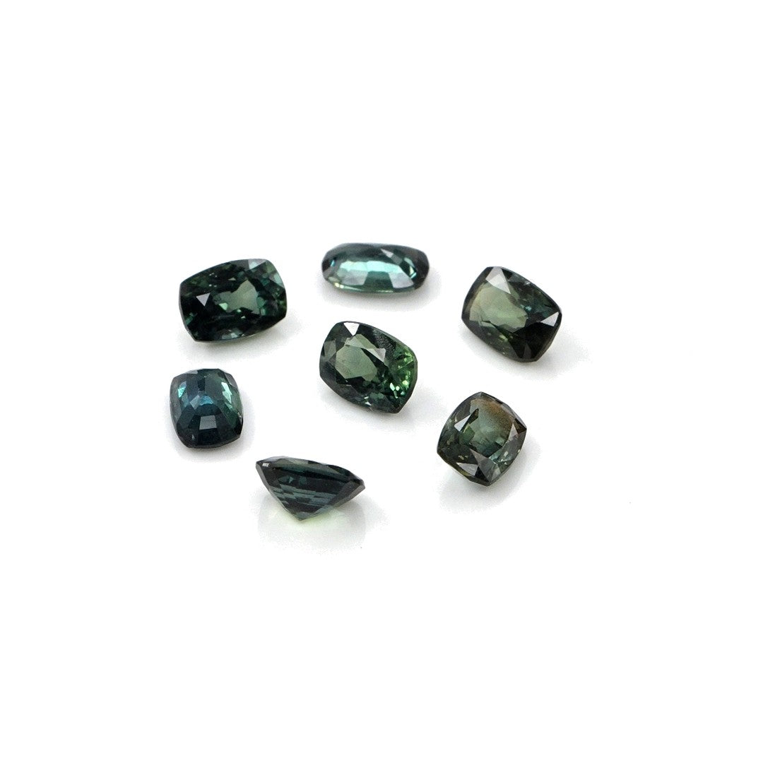 Natural Untreated Australian Teal Sapphire Calibrated Long Cushions | 3x4mm & 4x5mm