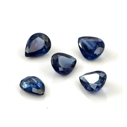 Natural Untreated Blue Sapphire Calibrated Pears | 3x4mm & 4x5mm