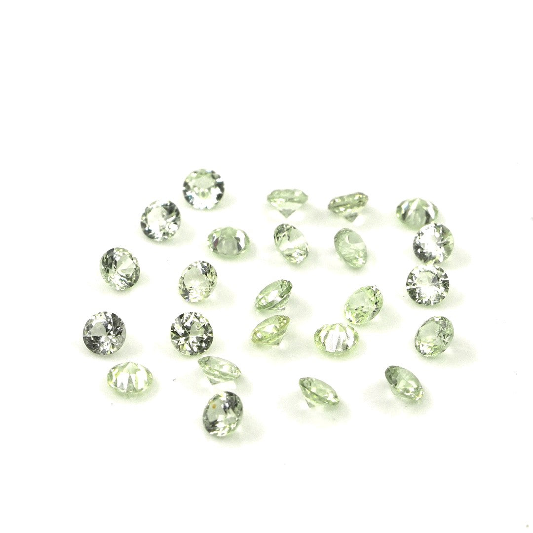 Natural Untreated Green Sapphire Calibrated Rounds | 2mm & 2.5mm