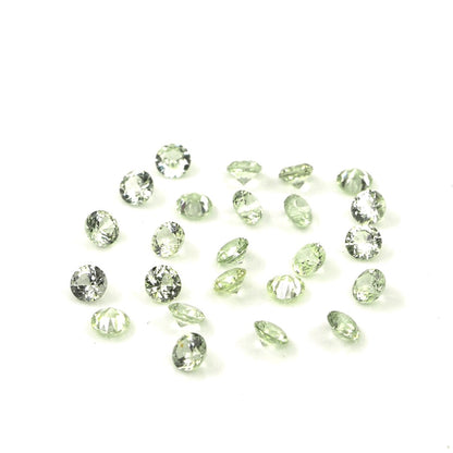 Natural Untreated Green Sapphire Calibrated Rounds | 2mm & 2.5mm