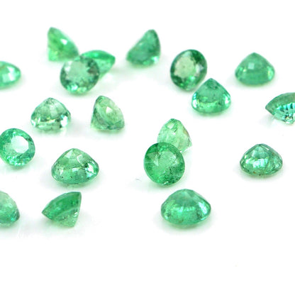 Natural Zambian Emerald Calibrated Rounds | 3mm & 3.5mm