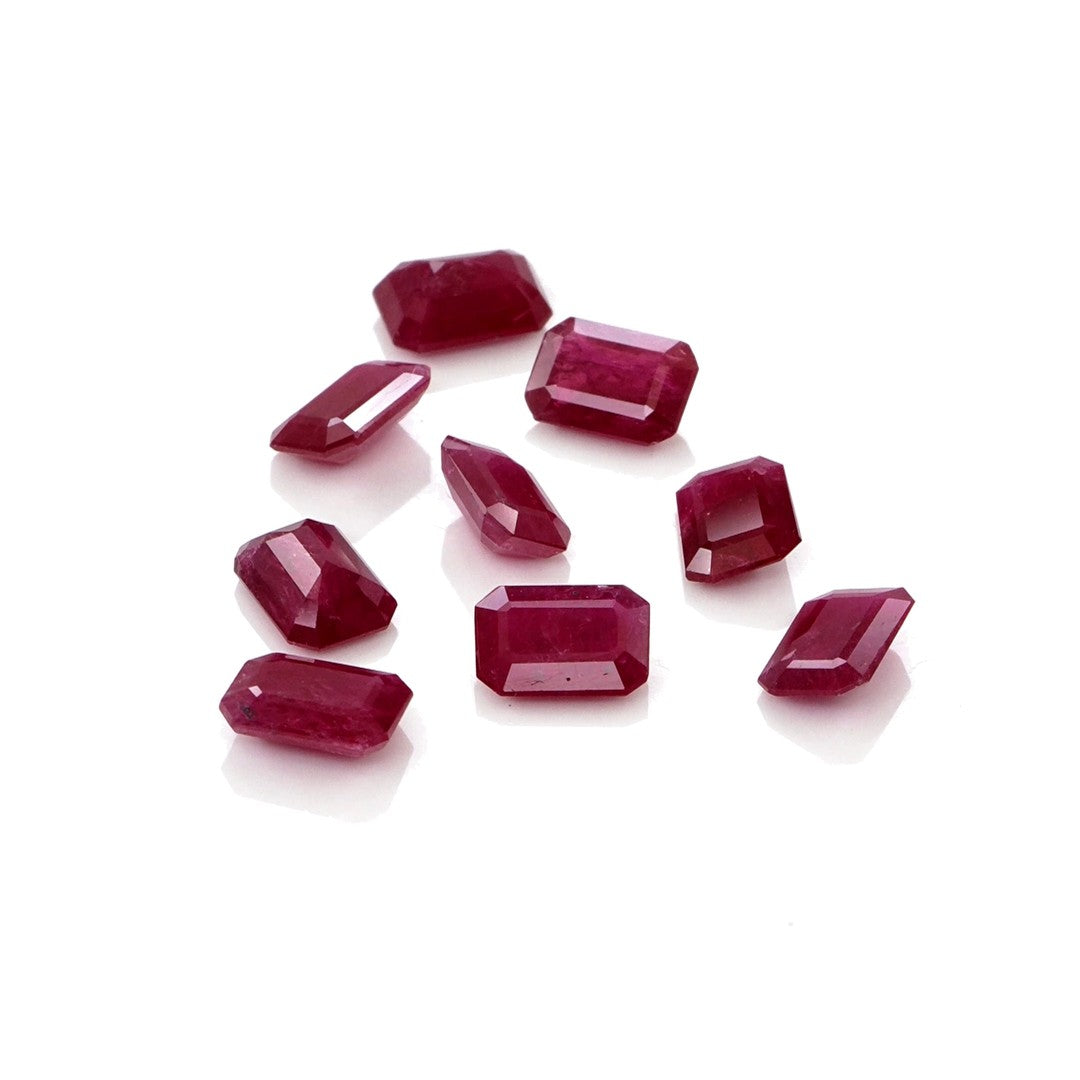 Natural Untreated Mozambique Ruby Calibrated Octagons | 5x7mm & 6x8mm