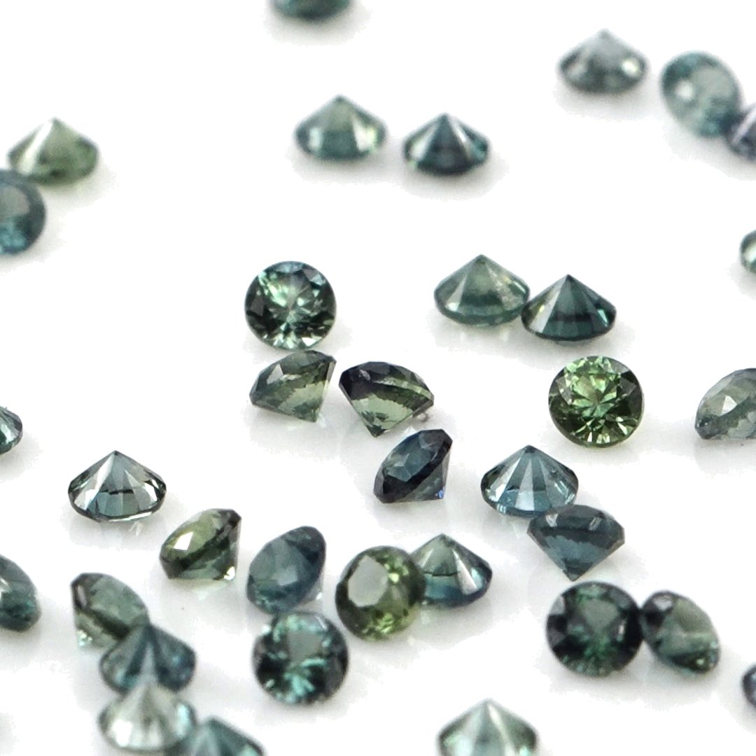 Natural Untreated Teal Sapphire Calibrated Rounds | 3mm & 3.5mm