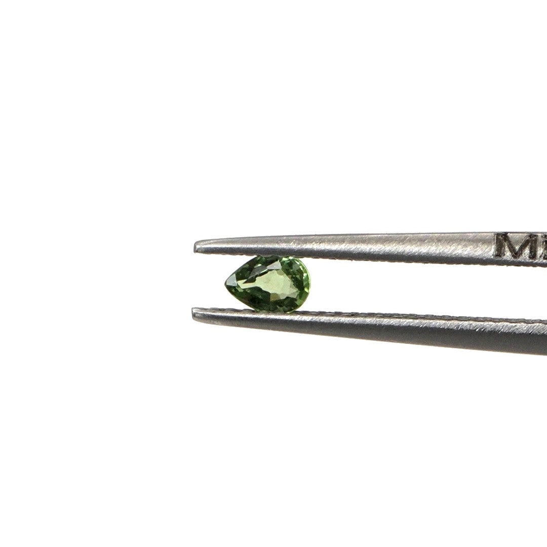 Natural Untreated Green Sapphire Calibrated Pears | 3x4mm & 4x5mm