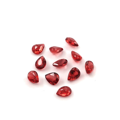 Natural Untreated Red Sapphire Calibrated Pears | 3x4mm & 4x5mm