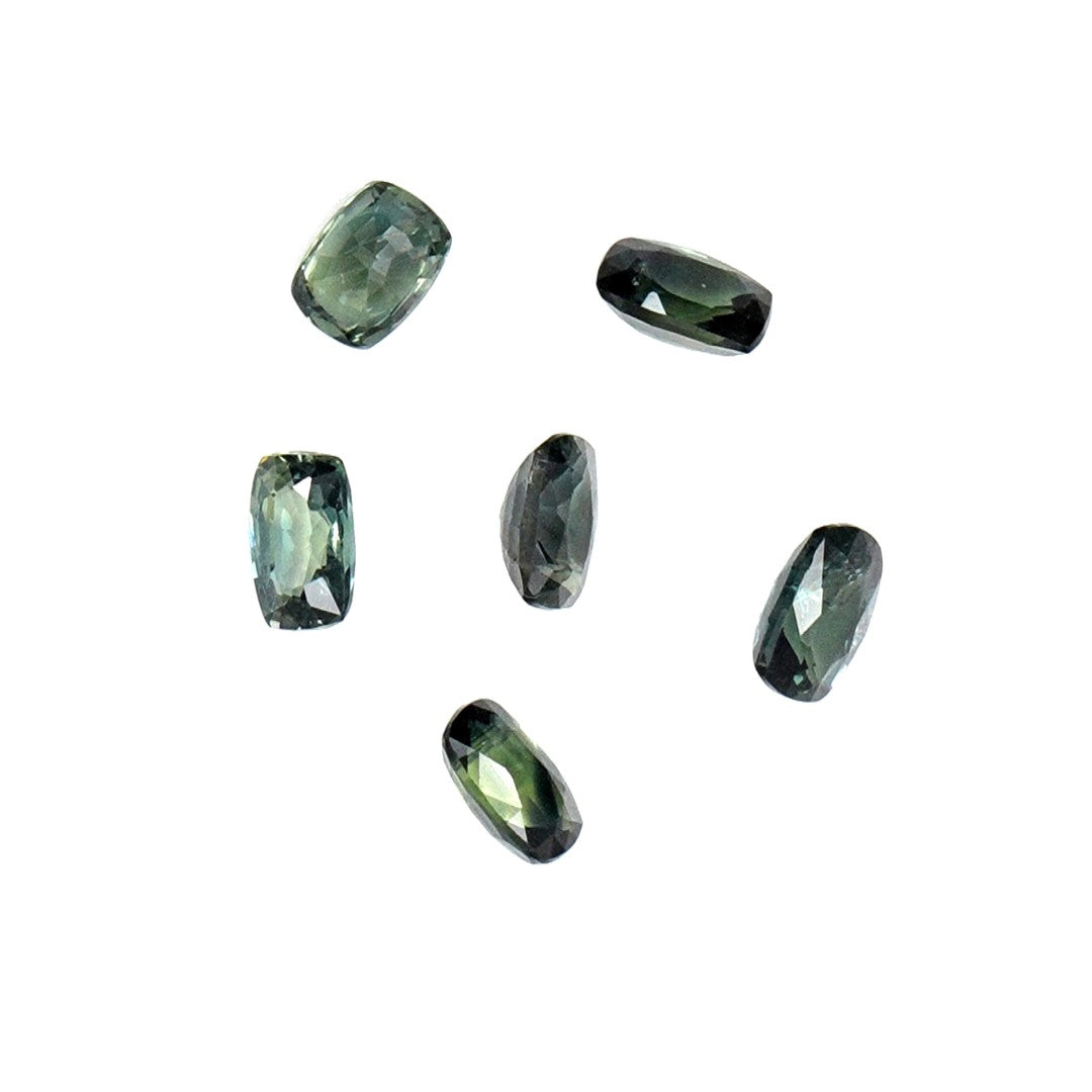 Natural Untreated Australian Teal Sapphire Calibrated Long Cushions | 3x4mm & 4x5mm
