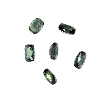 Natural Untreated Australian Teal Sapphire Calibrated Long Cushions | 3x4mm & 4x5mm