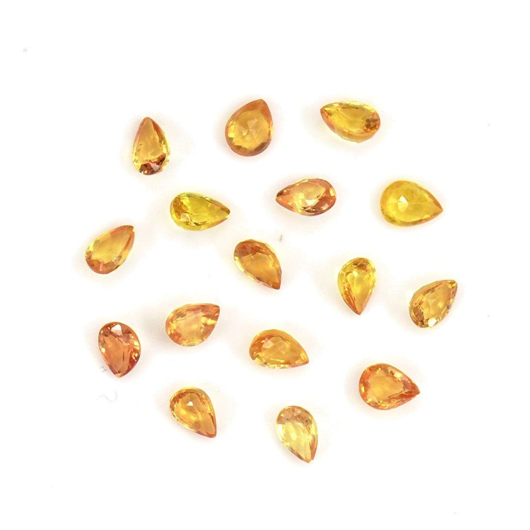 Natural Untreated Yellow Sapphire Calibrated Pears | 3x4mm & 4x5mm