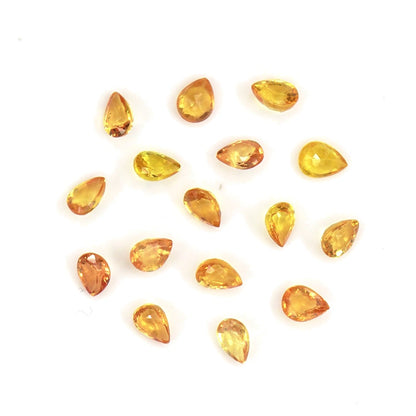 Natural Untreated Yellow Sapphire Calibrated Pears | 3x4mm & 4x5mm