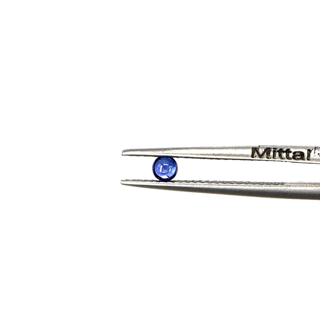 Natural Untreated Blue Sapphire Calibrated Cabochon Rounds | 3mm & 3.5mm
