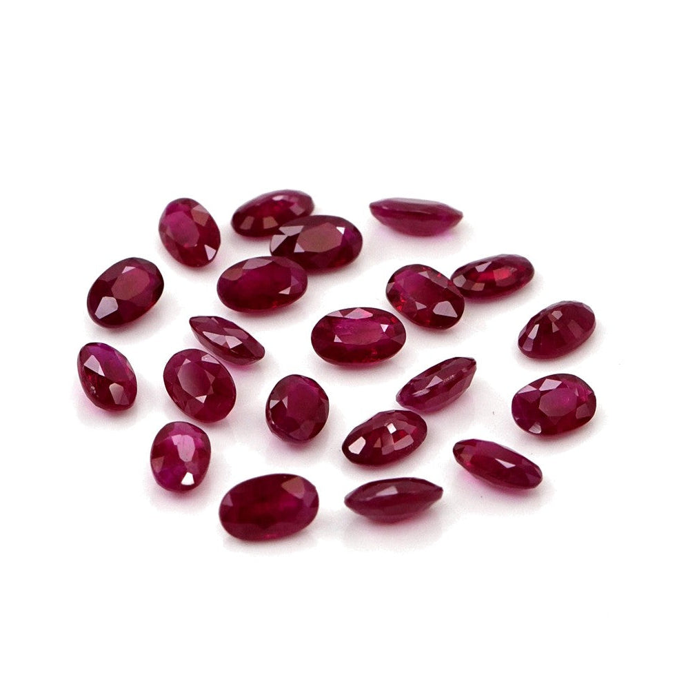 Natural Untreated Burma Ruby Calibrated Ovals | 3x5mm & 4x6mm