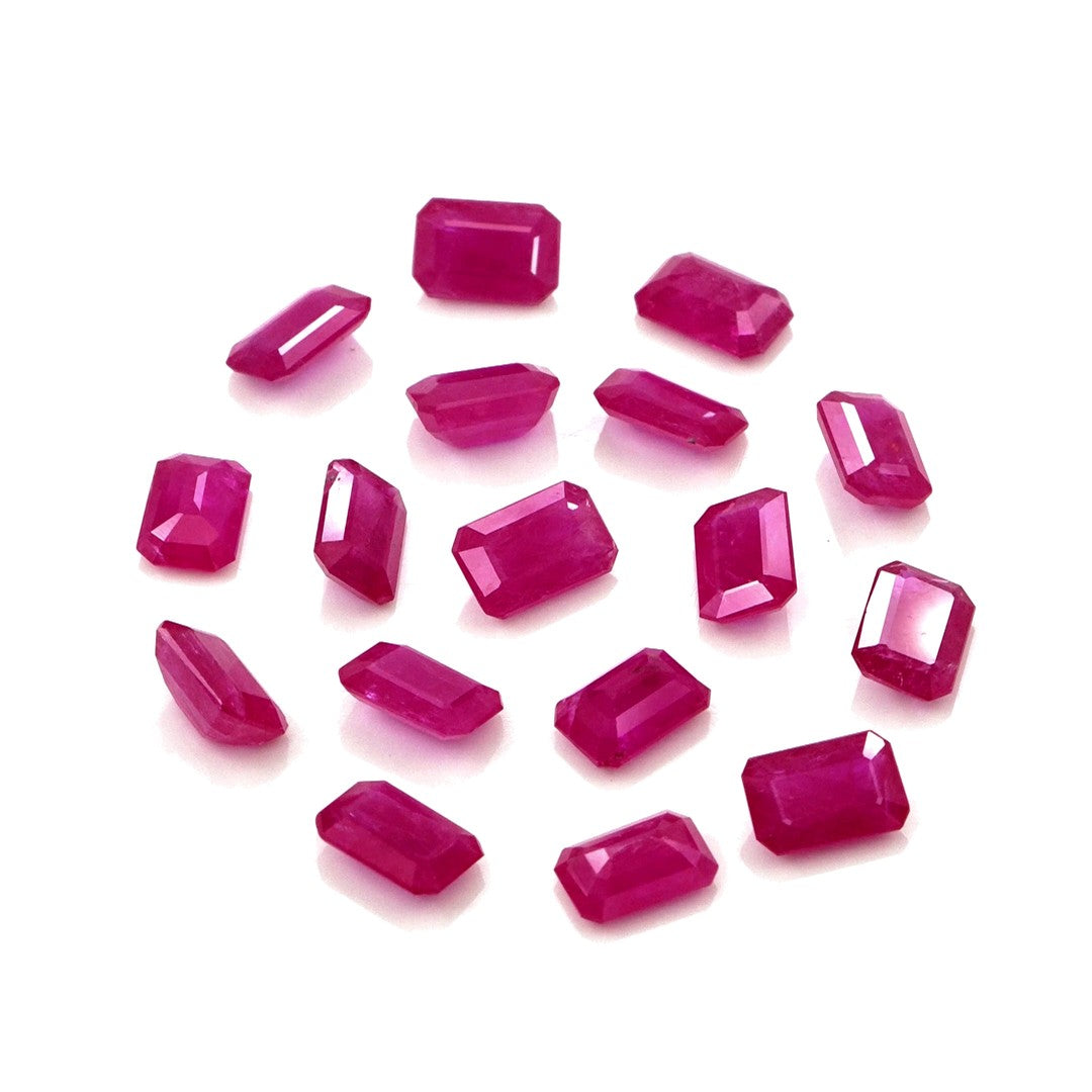Natural Untreated Mozambique Ruby Calibrated Octagons | 3x5mm & 4x6mm