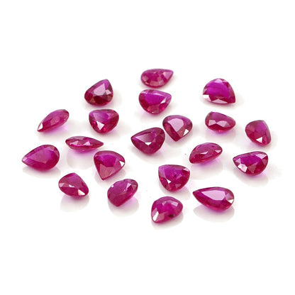 Natural Untreated Mozambique Ruby Calibrated Pears | 3x4mm & 4x5mm