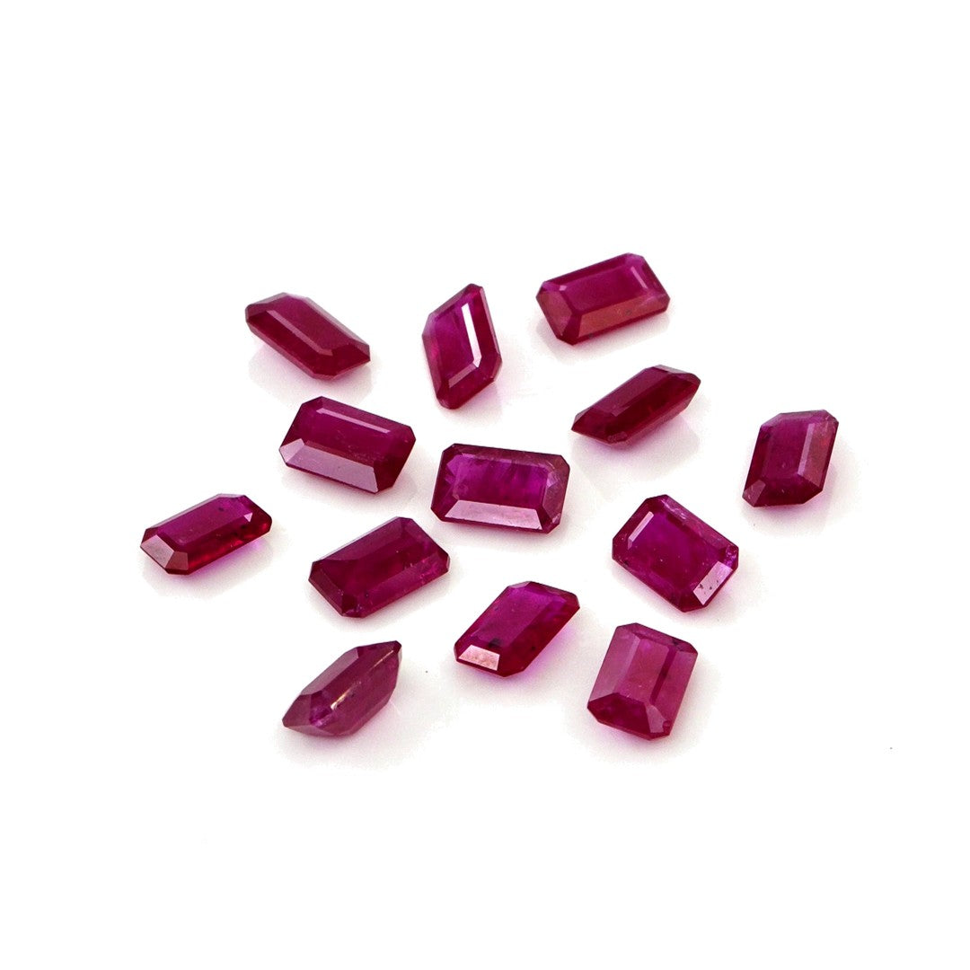 Natural Untreated Mozambique Ruby Calibrated Octagons | 3x5mm & 4x6mm