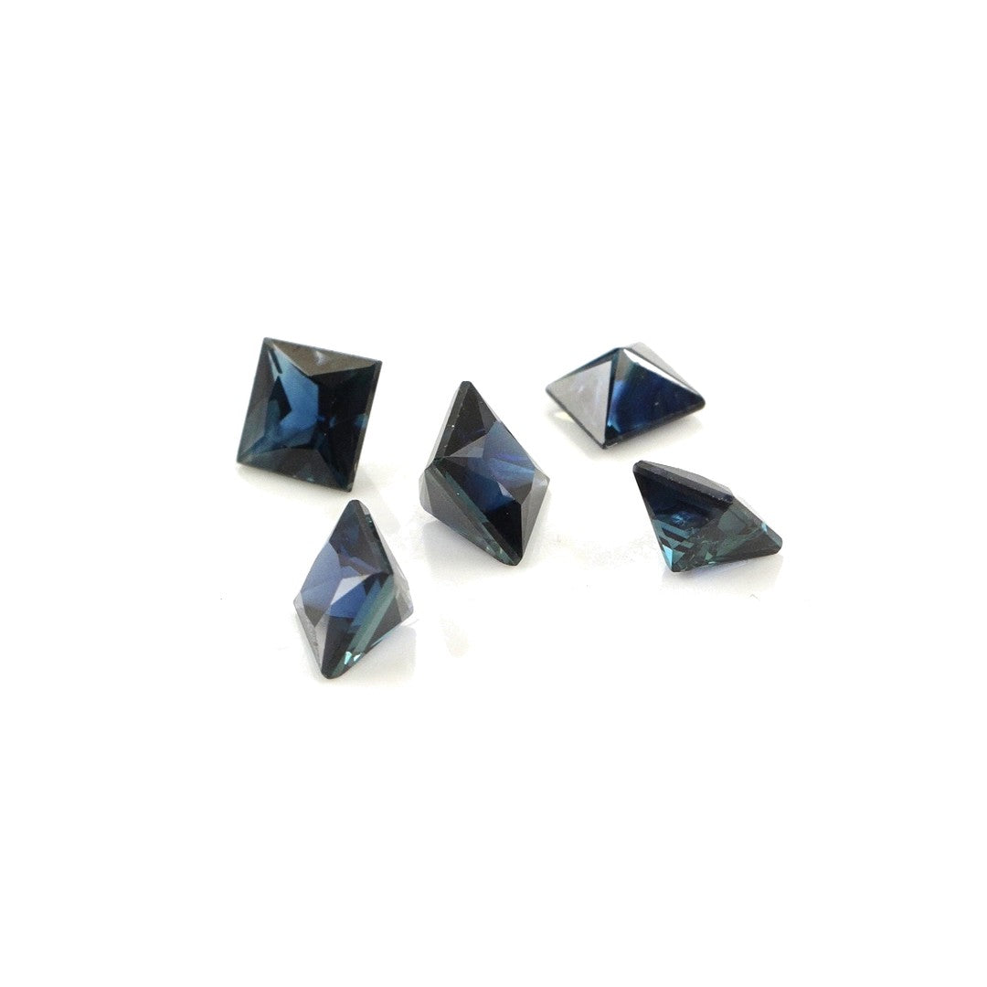 Natural Untreated Blue Sapphire Calibrated Squares | 4mm & 4.5mm