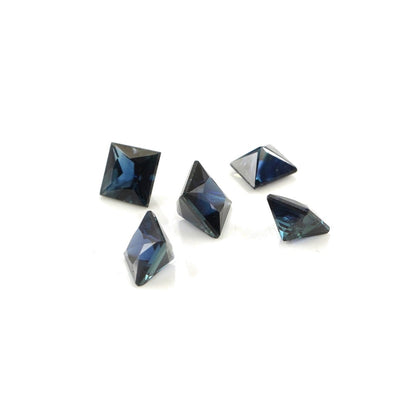 Natural Untreated Blue Sapphire Calibrated Squares | 4mm & 4.5mm