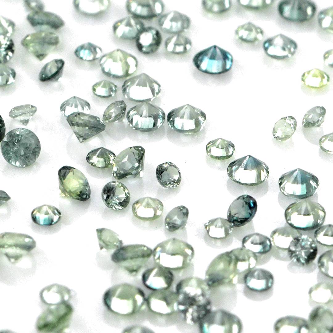 Natural Untreated Green Sapphire Calibrated Rounds | 1mm & 1.5mm