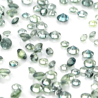 Natural Untreated Green Sapphire Calibrated Rounds | 1mm & 1.5mm