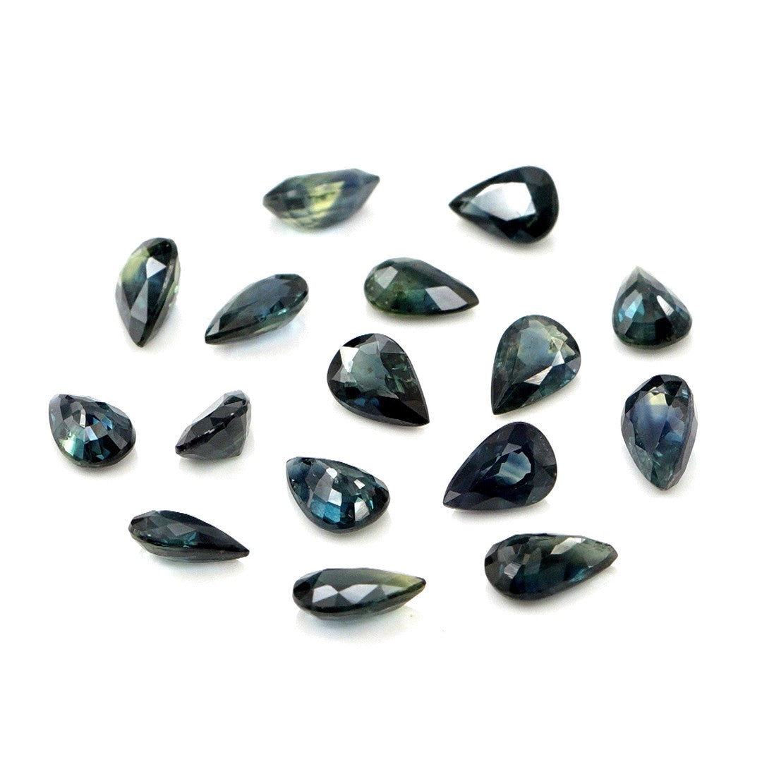 Natural Untreated Teal Sapphire Calibrated Pears | 3x5mm & 4x6mm