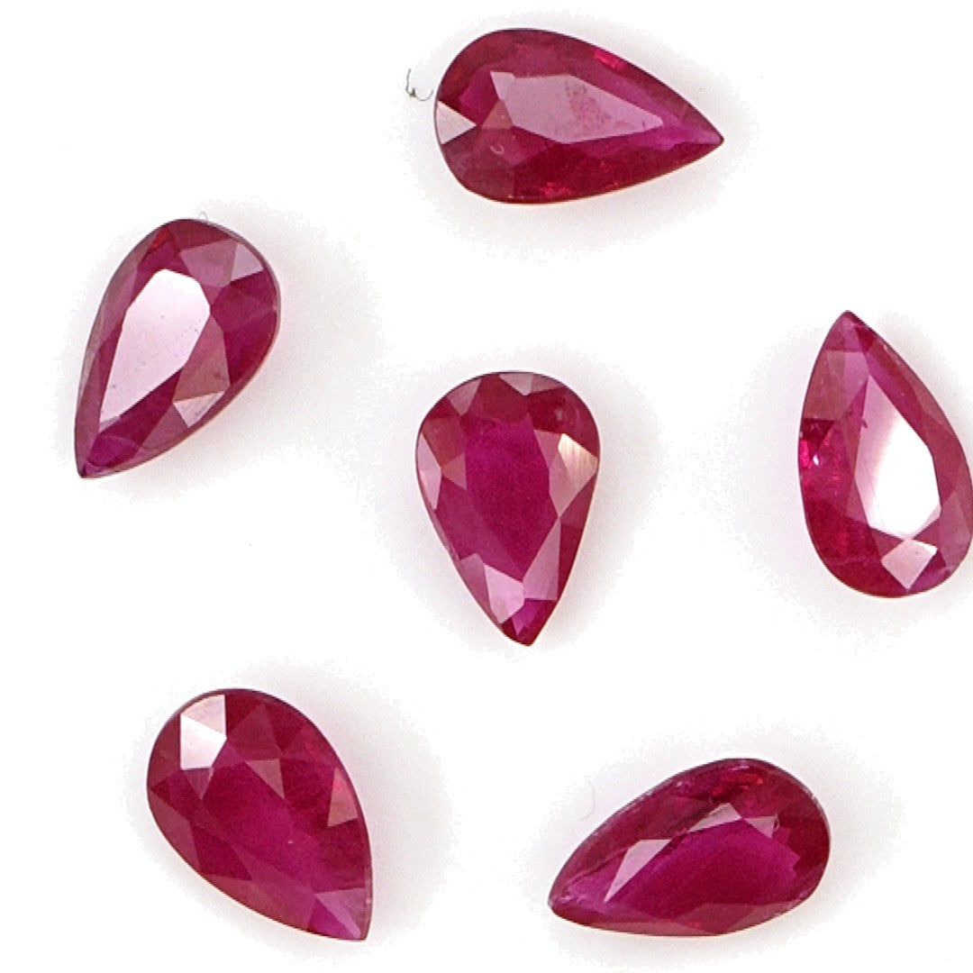 Natural Untreated Burma Ruby Calibrated Pears | 3x5mm & 4x6mm