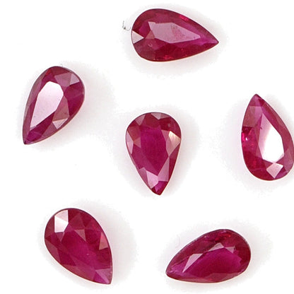 Natural Untreated Burma Ruby Calibrated Pears | 3x5mm & 4x6mm