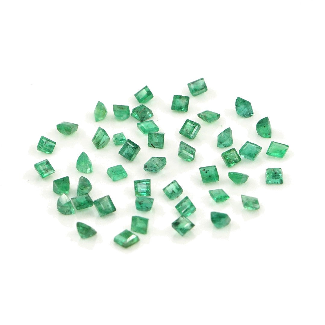 Natural Zambian Emerald Calibrated Squares | 2mm & 2.5mm