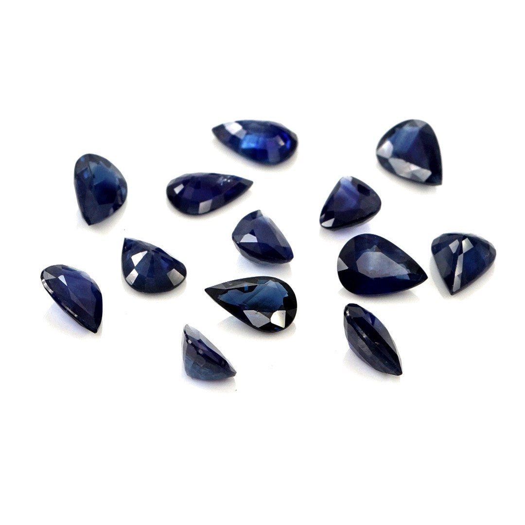 Natural Untreated Blue Sapphire Calibrated Pears | 5x7mm & 6x8mm
